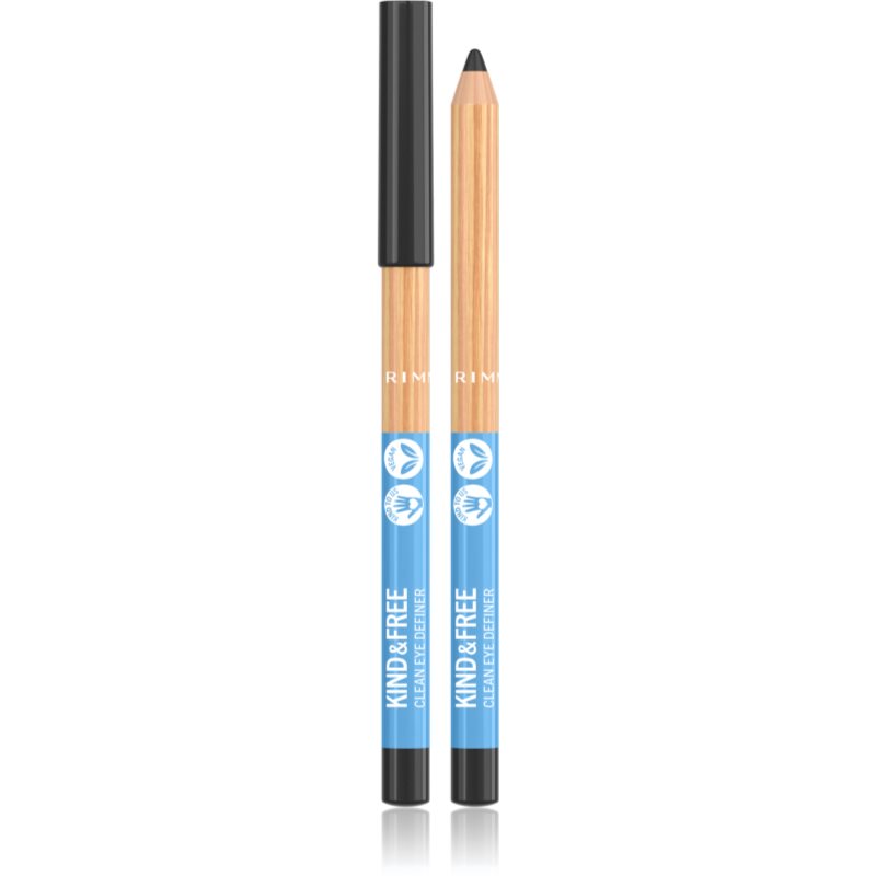 Rimmel Kind & Free svinčnik za oči z intenzivno barvo odtenek 1 Pitch Black 1,1 g
