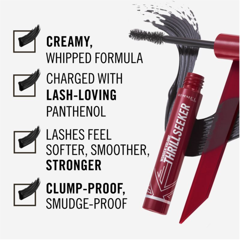 Rimmel WonderVolume Thrill Seeker Mascara Volume Et Courbe Teinte Extreme Black 8 Ml