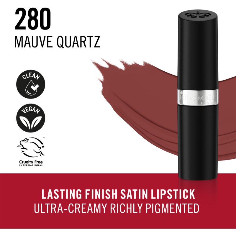 Rimmel Lasting Finish long-lasting lipstick shade 280 Mauve Quartz 4 g