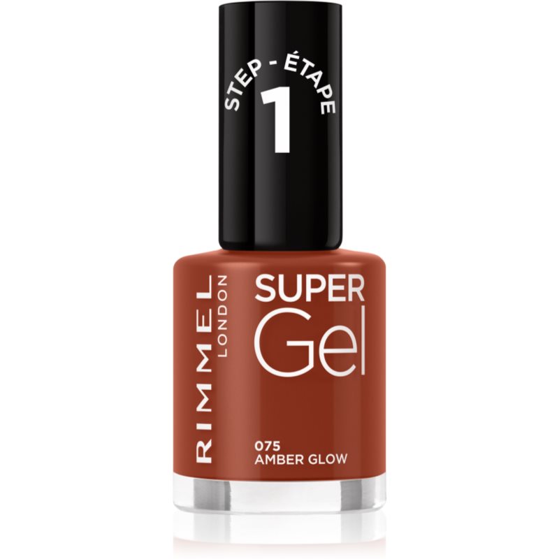 Rimmel Super Gel gel nail polish without UV/LED sealing shade 075 Amber Glow 12 ml
