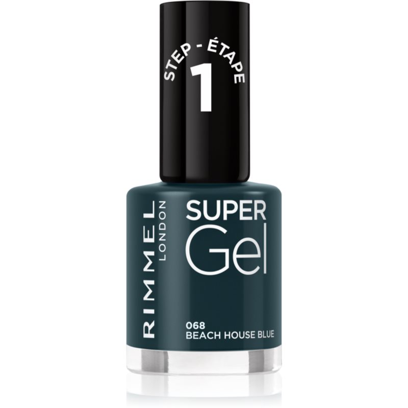 Rimmel Super Gel gel nail polish without UV/LED sealing shade 068 Beach House Blue 12 ml
