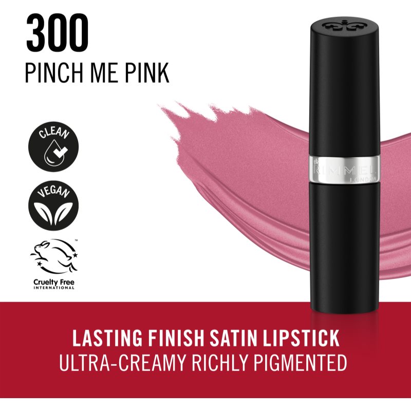 Rimmel Lasting Finish long-lasting lipstick shade 300 Pinch Me Pink 4 g