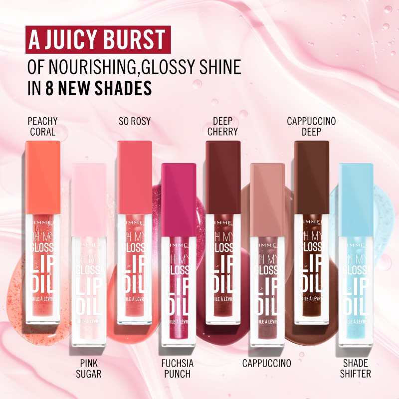 Rimmel Oh My Gloss! Lip Oil olej na rty s hydratačním účinkem odstín 002 Peachy Coral 4.5 ml (obrázek 8)