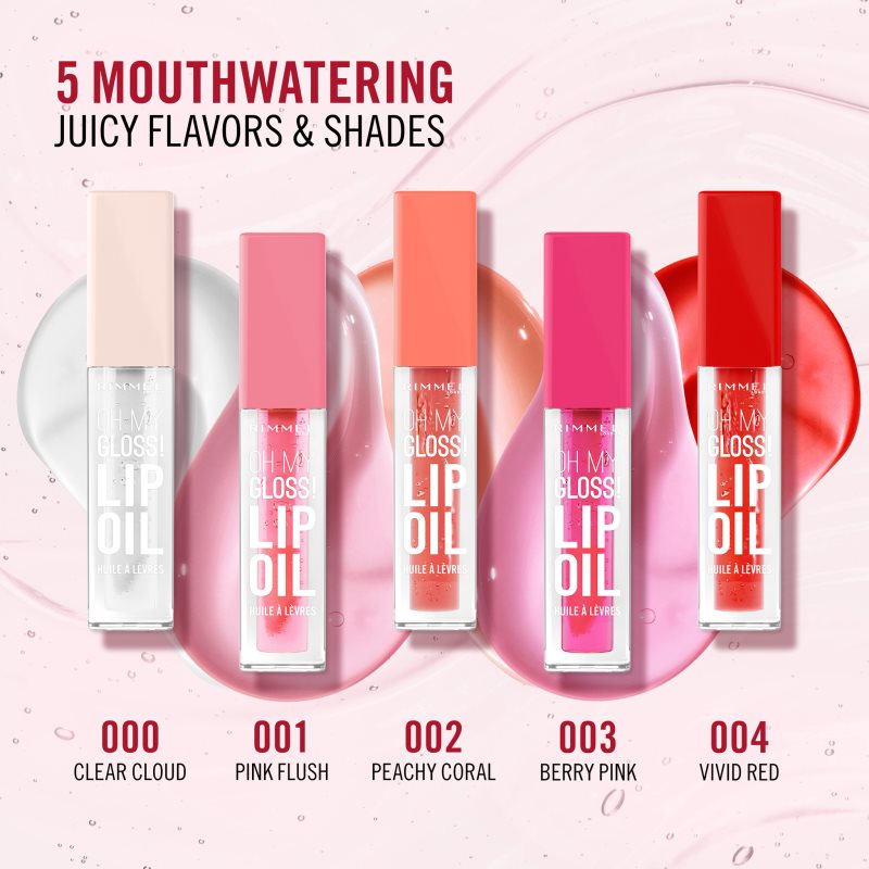 Rimmel Oh My Gloss! Lip Oil Lip Oil With Moisturising Effect Shade 001 Pink Flush 4,5 Ml