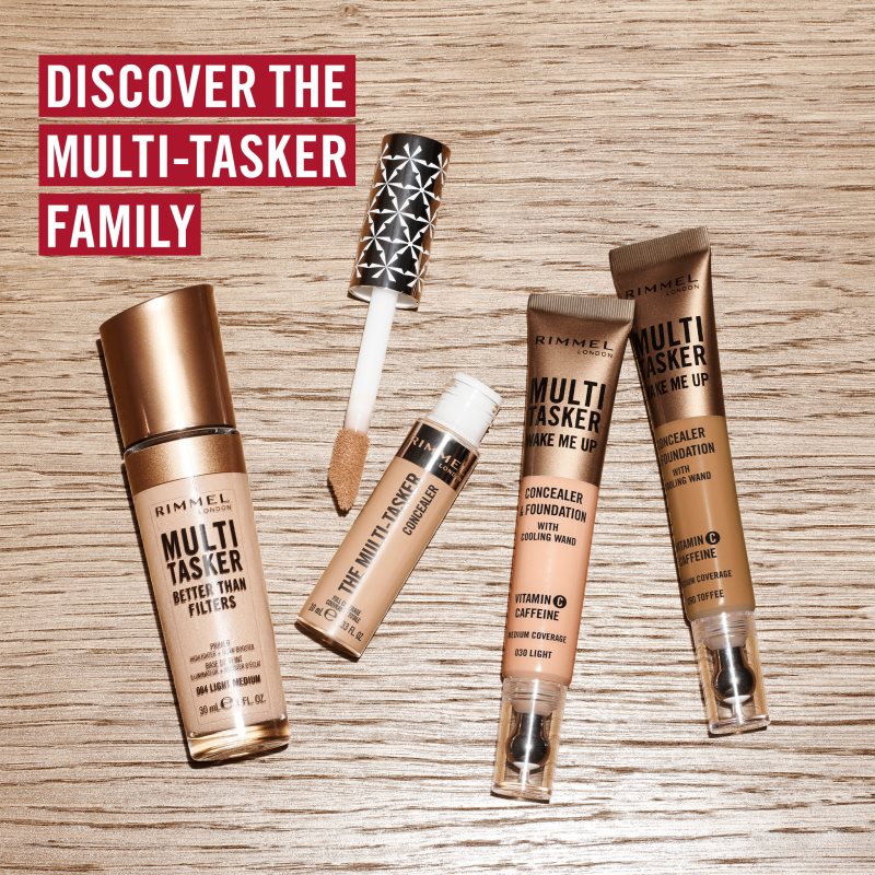 Rimmel Multi-Tasker Wake Me Up Fond De Teint Et Correcteur Pour Une Peau Lumineuse Teinte 30 Light 20 Ml