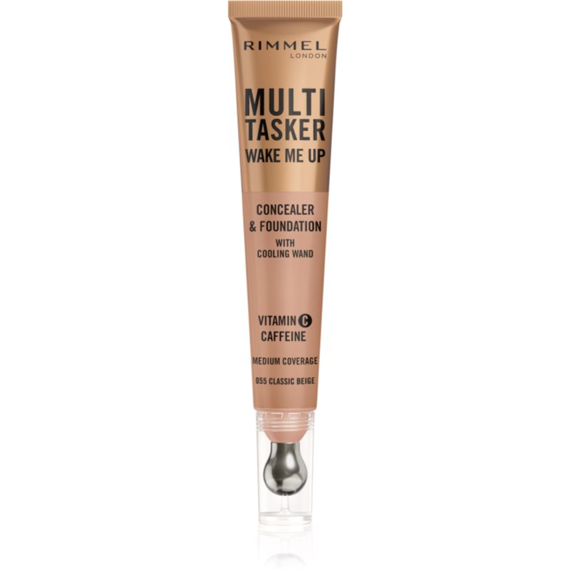 Rimmel Multi-Tasker Wake Me Up Foundation und Korrektor zur Verjüngung der Gesichtshaut Farbton 55 Classic Beige 20 ml