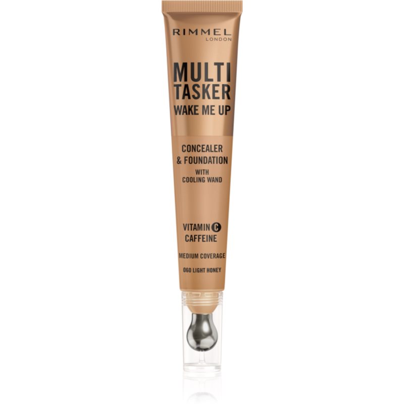 Rimmel Multi-Tasker Wake Me Up Make-up und Korrektor zur Verjüngung der Gesichtshaut Farbton 60 Light Honey 20 ml