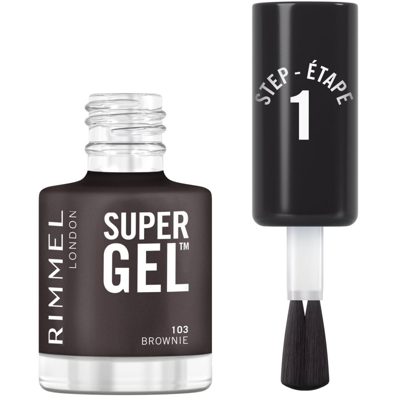 Rimmel Super Gel gel nail polish without UV/LED sealing shade 103 Brownie 12 ml