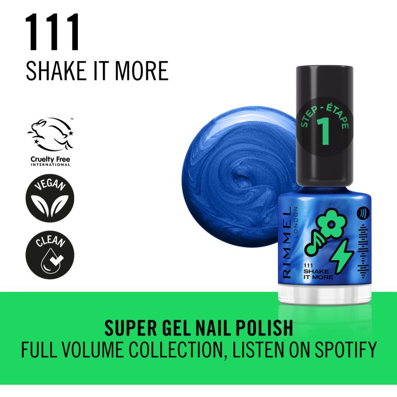 Rimmel Super Gel Lacquer körömlakk árnyalat 111 Shake It More 12 ml termék 2. képe