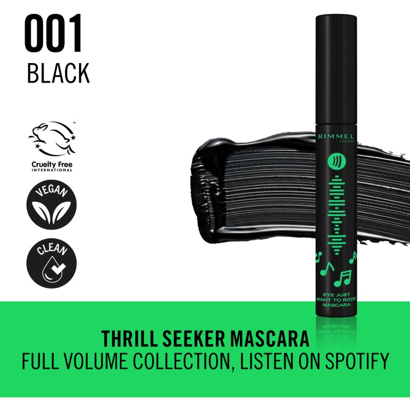 Rimmel Thrill Seeker Mascara extra fekete dús hatású szempillaspirál árnyalat Extreme Black 8 ml termék 2. képe