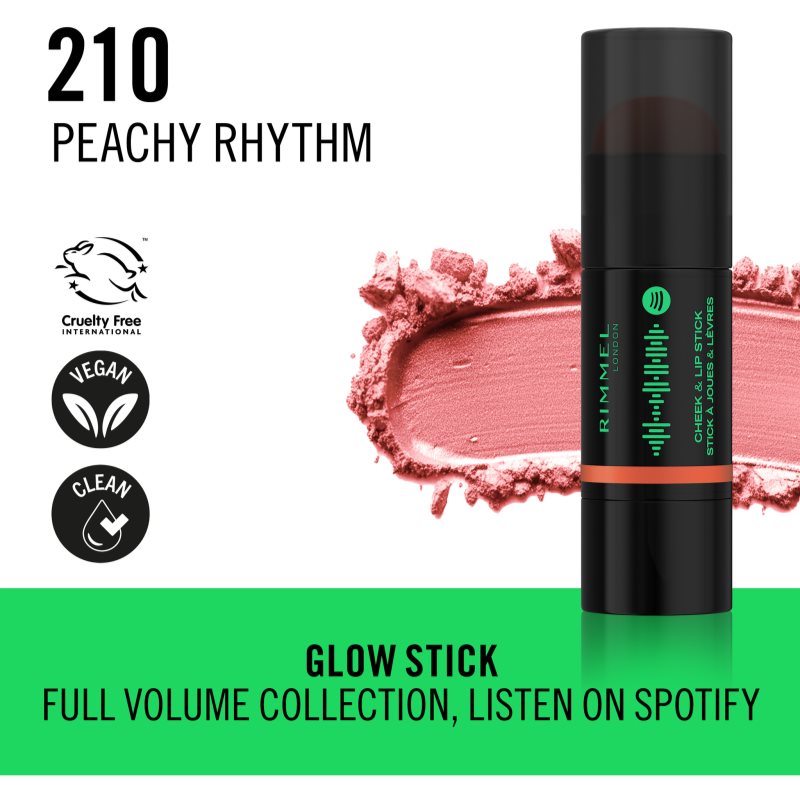 Rimmel Full Volume pirosító stick árnyalat 210 Peachy Rythm 6 g termék 2. képe