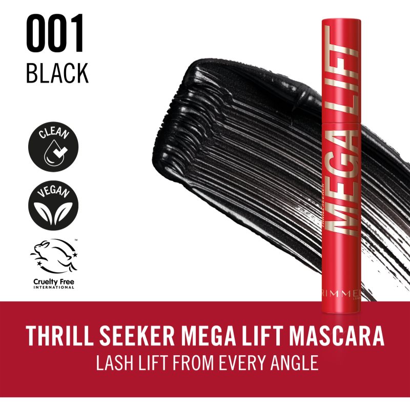 Rimmel Thrill Seeker Mega Lift řasenka pro objem odstín 001 Black 10 ml (obrázek 3)