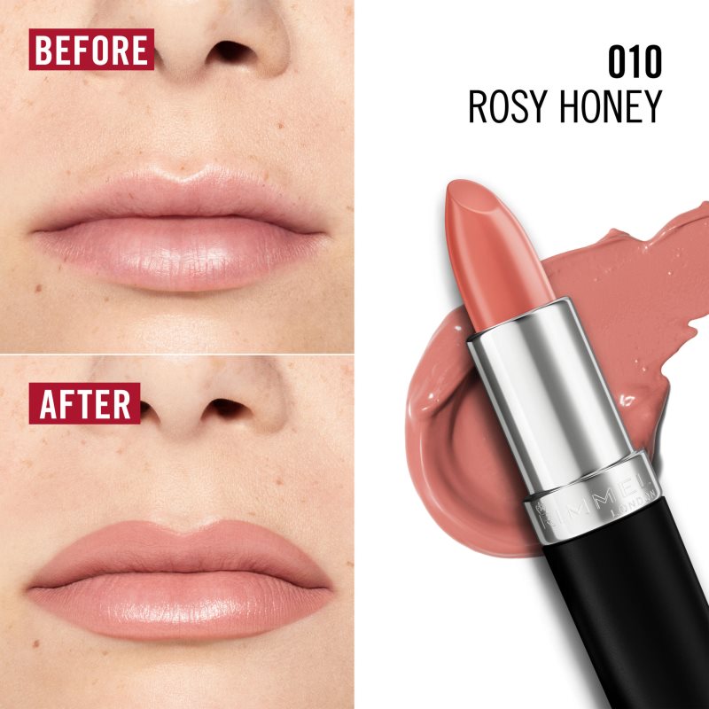 Rimmel Lasting Finish dlouhotrvající rtěnka odstín 010 Rosy Honey 4 g (obrázek 3)