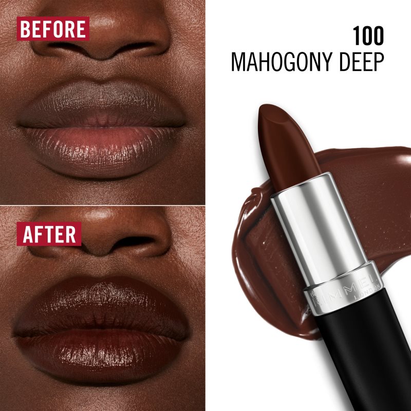 Rimmel Lasting Finish dlouhotrvající rtěnka odstín 100 Mahagony Deep 4 g (obrázek 3)