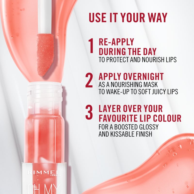 Rimmel Oh My Gloss! Lip Oil olej na rty s hydratačním účinkem odstín 005 Pink Sugar 4.5 ml (obrázek 9)