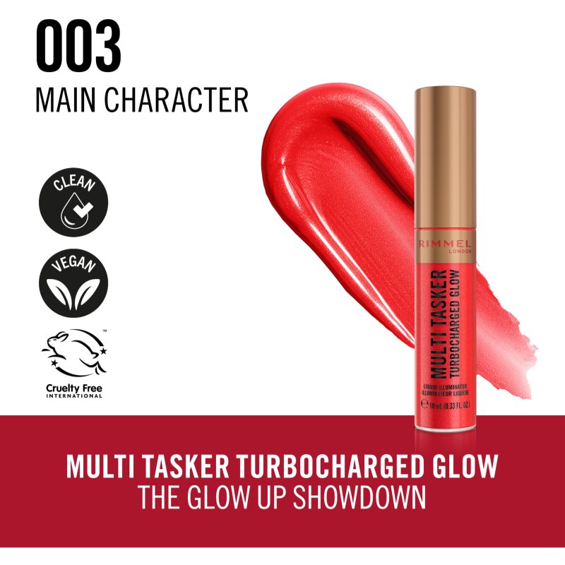 Rimmel Multi-Tasker Turbocharged Glow tekutý rozjasňovač odstín 003 Main Character 10 ml (obrázek 3)