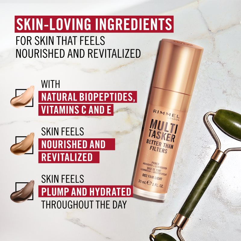 Rimmel Multi-Tasker Better Than Filters rozjasňující podkladová báze pro sjednocení barevného tónu pleti odstín 000 Porcelain 30 ml (obrázek 4)