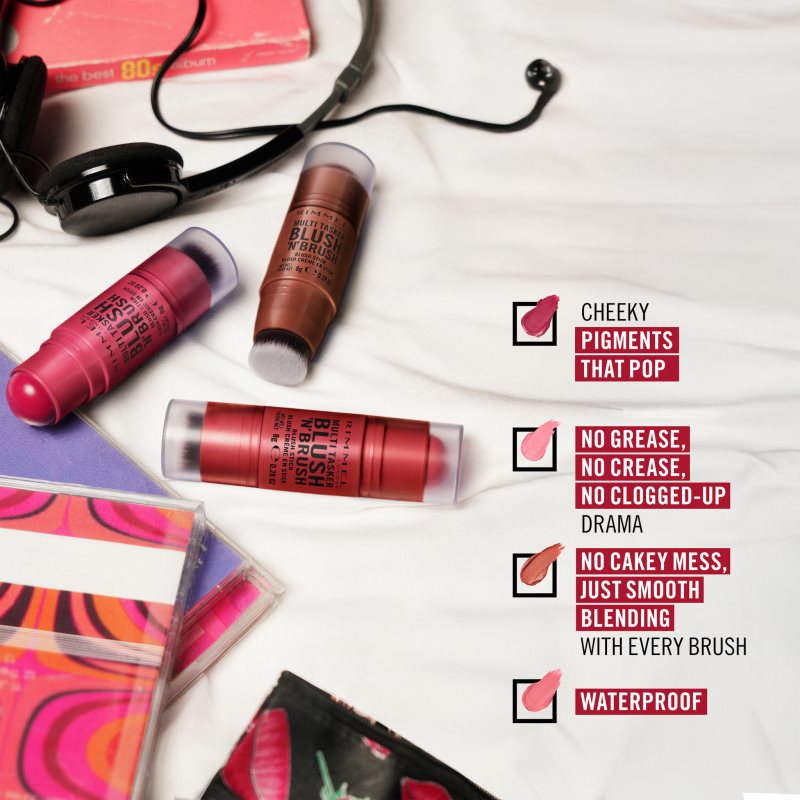 Rimmel Multi-Tasker Blush'N'brush tvářenka v tyčince se štětcem odstín 350 Roasted Peach 8 g (obrázek 8)
