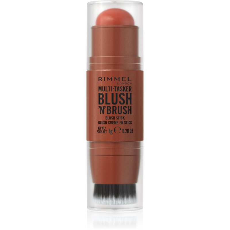 Rimmel Multi-Tasker Blush'N'brush tvářenka v tyčince se štětcem odstín 300 Nearly Suede 8 g
