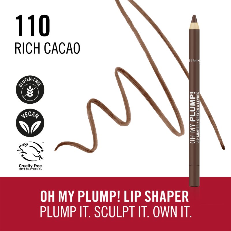 Rimmel Oh My Plump! konturovací tužka na rty odstín 110 Rich Cacao 1.2 g (obrázek 3)
