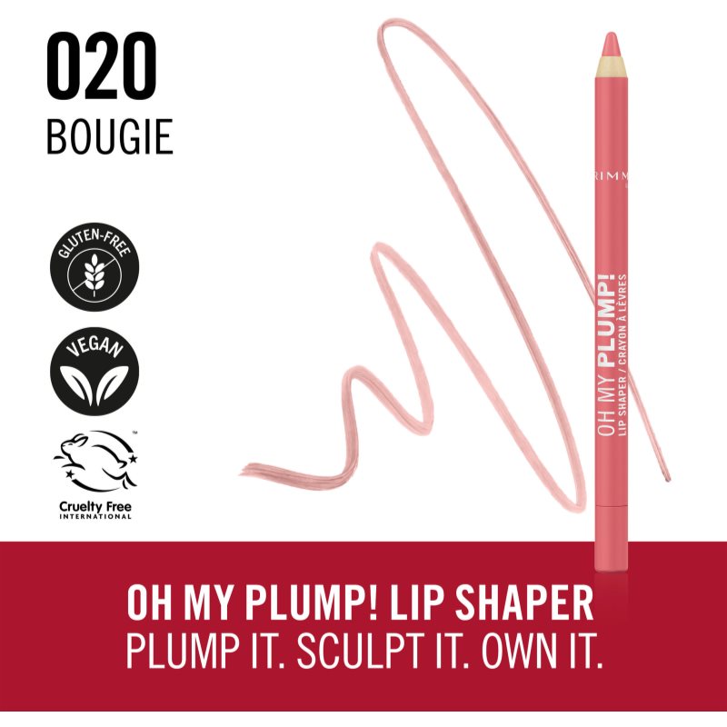 Rimmel Oh My Plump! konturovací tužka na rty odstín 020 Bougie 1.2 g (obrázek 3)
