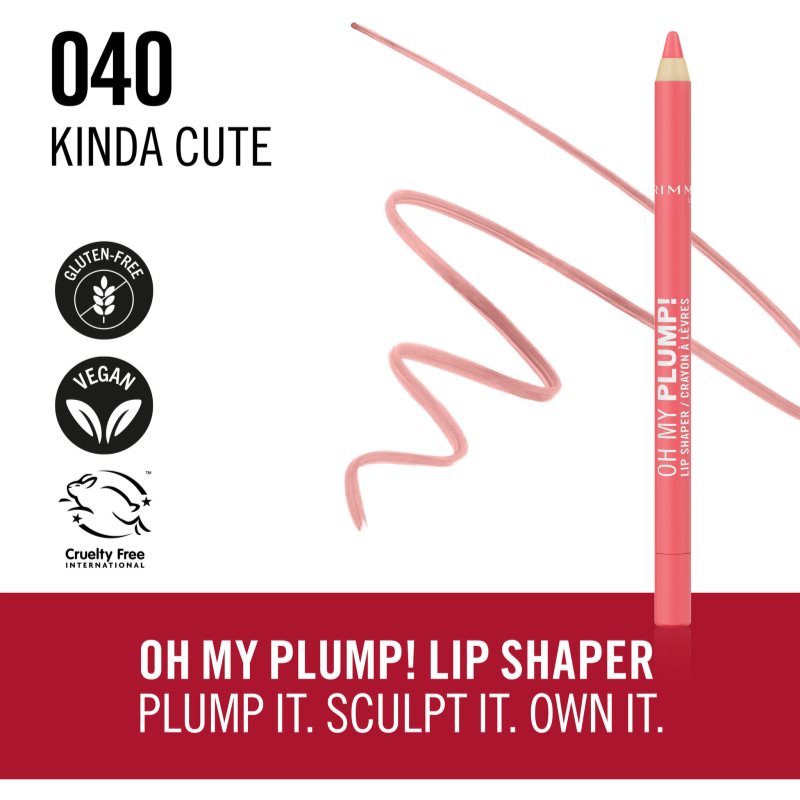 Rimmel Oh My Plump! konturovací tužka na rty odstín 040 Kinda Cute 1.2 g (obrázek 3)