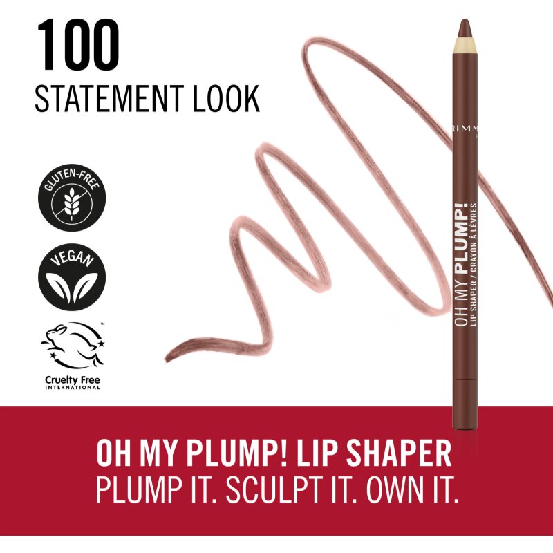 Rimmel Oh My Plump! konturovací tužka na rty odstín 100 Statement Look 1.2 g (obrázek 3)