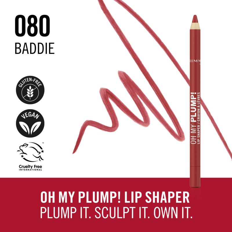 Rimmel Oh My Plump! konturovací tužka na rty odstín 080 Baddie 1.2 g (obrázek 3)