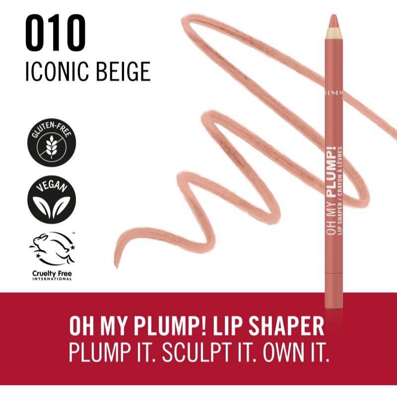Rimmel Oh My Plump! konturovací tužka na rty odstín 010 Iconic Beige 1.2 g (obrázek 3)