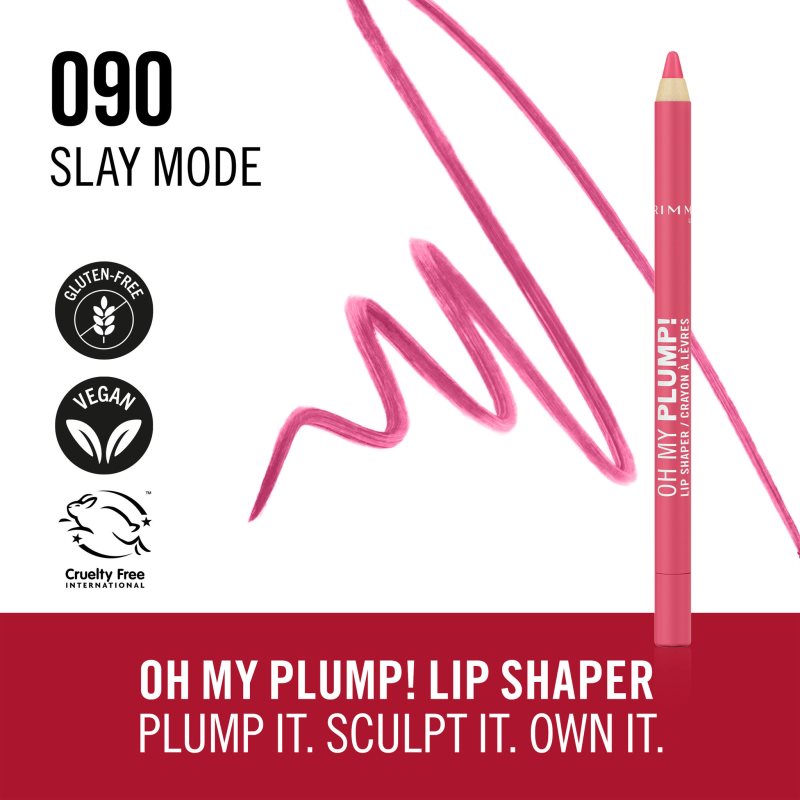 Rimmel Oh My Plump! konturovací tužka na rty odstín 090 Slay Mode 1.2 g (obrázek 3)