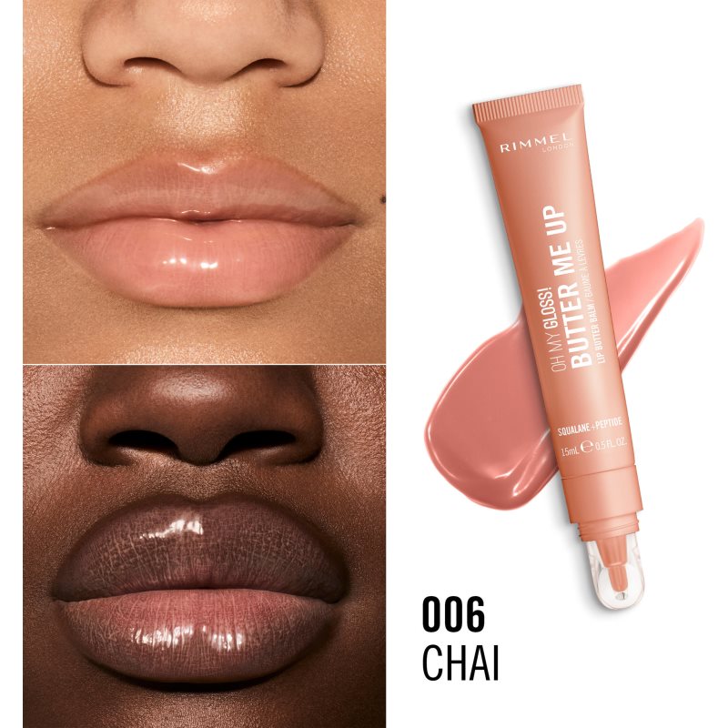 Rimmel Oh My Gloss! Butter Me Up hydratační balzám na rty odstín 006 Chai 15 ml (obrázek 3)