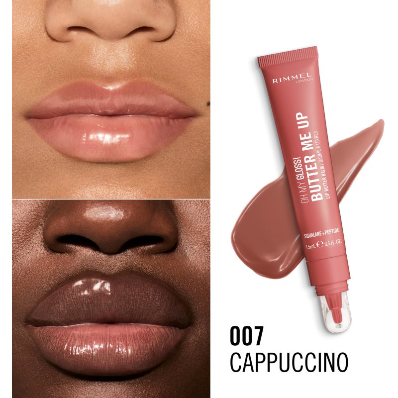 Rimmel Oh My Gloss! Butter Me Up hydratační balzám na rty odstín 007 Cappuccino 15 ml (obrázek 3)