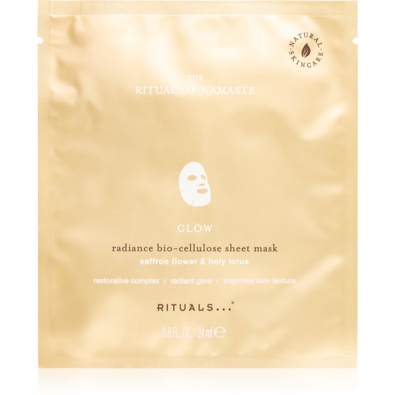 Rituals Rozjasňujúci textilné pleťová maska Glow The Ritual of Namaste (Radiance Bio-Cellulose Sheet Mask) 24 ml