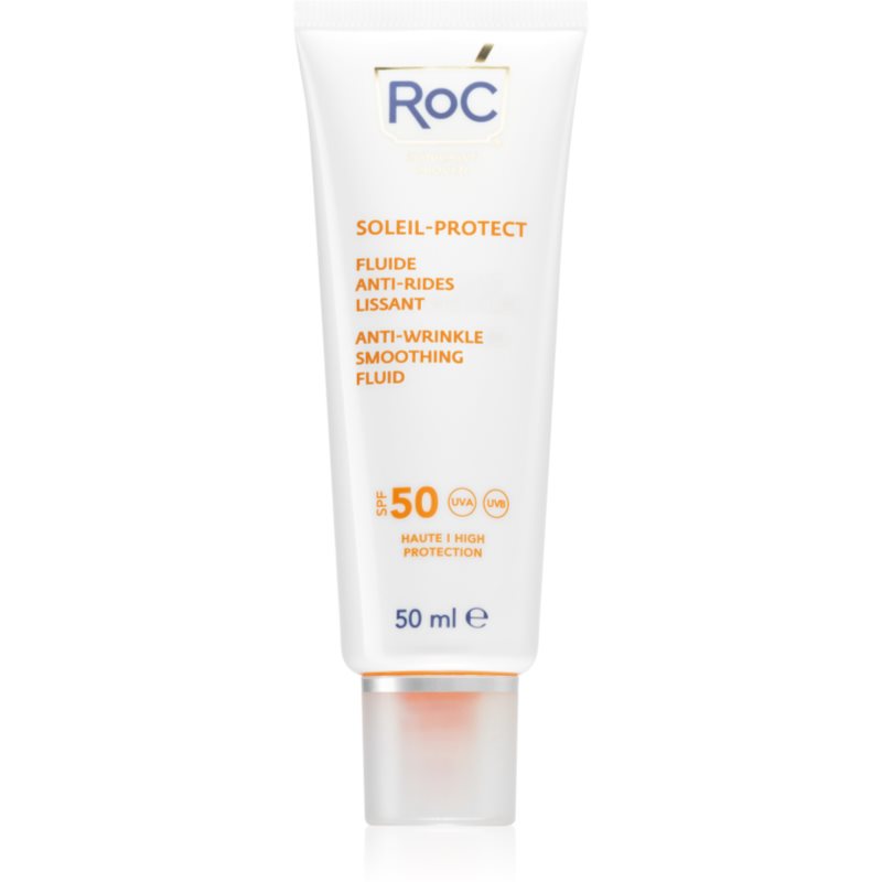 E-shop RoC Soleil Protect Anti Wrinkle Smoothing Fluid lehký ochranný fluid proti stárnutí pleti SPF 50 50 ml