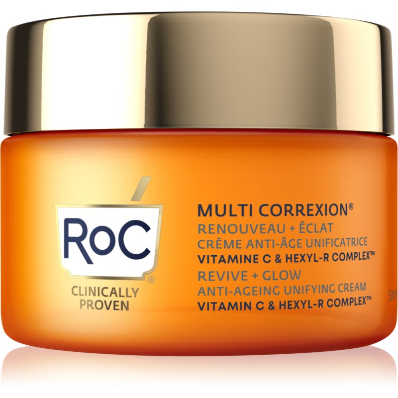 RoC Multi Correxion Revive + Glow spindesio suteikiantis kremas nuo raukšlių su vitaminu C 50 ml