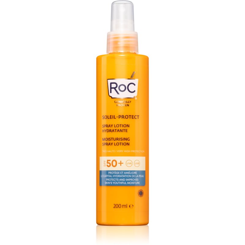 RoC Moisturising Spray Lotion drėkinamasis apsaugos nuo saulės purškiklis SPF 50+ 200 ml