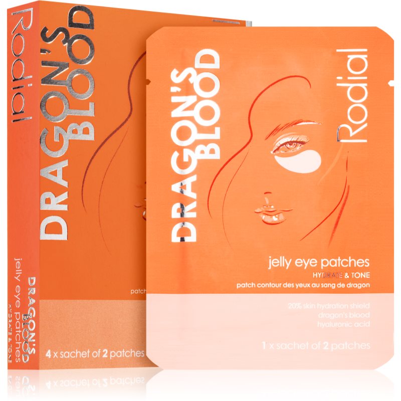 Rodial Dragon's Blood Jelly Eye Patches Hydrogel Eye Mask For Hydrating And Firming Skin 4x2 Pc