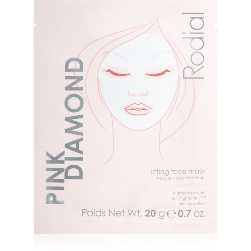 Rodial Pink Diamond Lifting Face Mask stangrinamoji tekstilinė kaukė veidui 1 vnt.