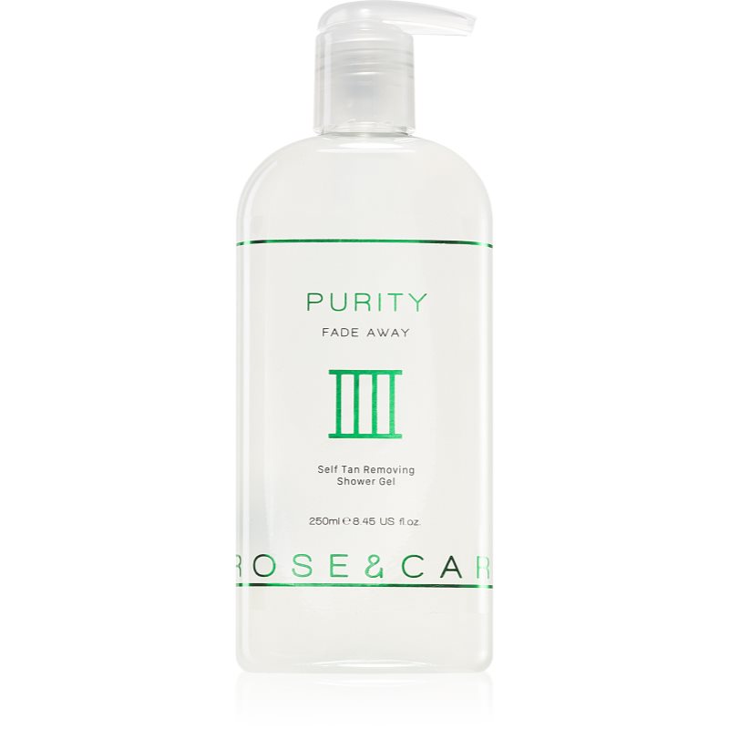 Rose & Caramel Purity gel de ducha para eliminar los productos autobronceadores 250 ml