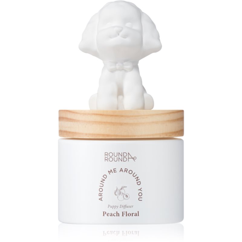 ROUND A‘ROUND Puppy Happy Poodle - Peach Floral Aroma Diffuser With Refill 100 Ml