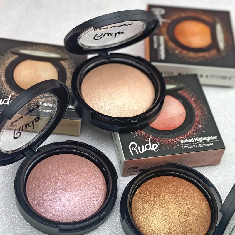 Rude Cosmetics Baked Highlighter aufhellender Kompaktpuder Farbton Flirtatious Behaviour 7 g