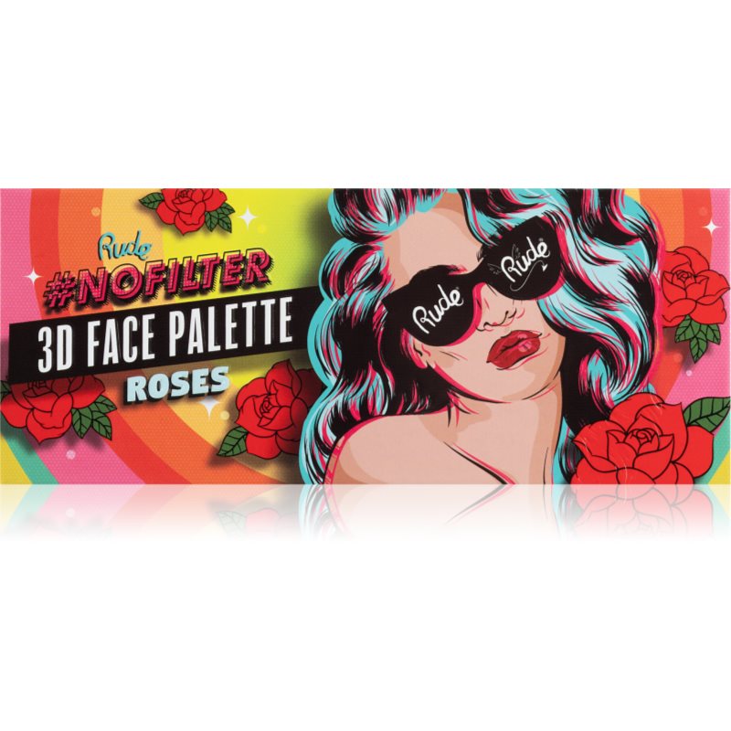 

Rude Cosmetics NoFilter 3D Face Palette контурна палетка для обличчя відтінок Roses