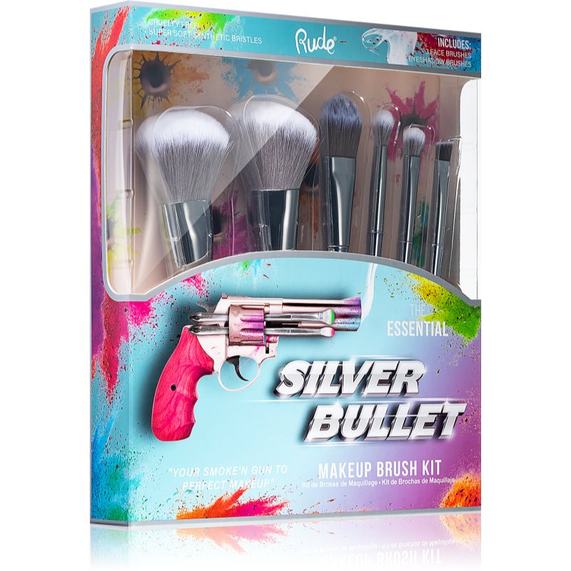 Rude Cosmetics Silver Bullet набір щіточок для макіяжу