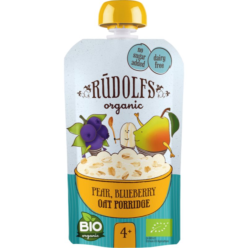 Rudolf’s BIO hruška, čučoriedka, celozrnná ovsená kaša detský príkrm 110 g