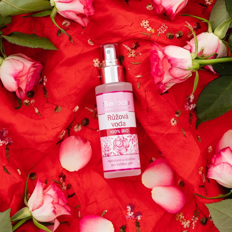 Saloos Floral Water Rose 100% Bio квіткова вода для освітлення та живлення шкіри обличчя 100 мл