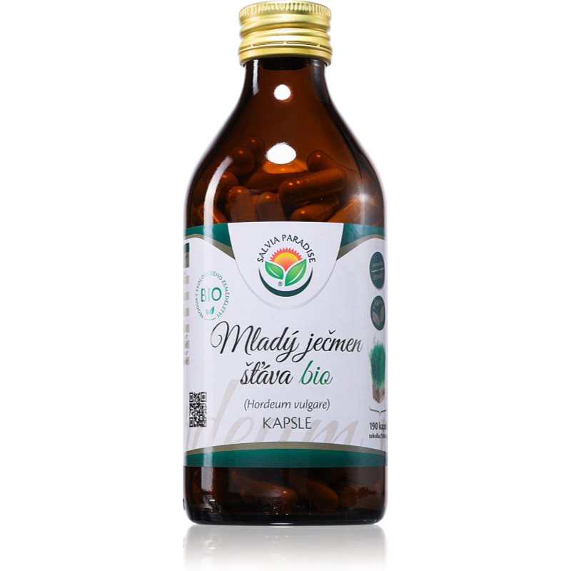 Salvia Paradise Mladý ječmen šťáva BIO prírodný antioxidant kapsuly 190 cps