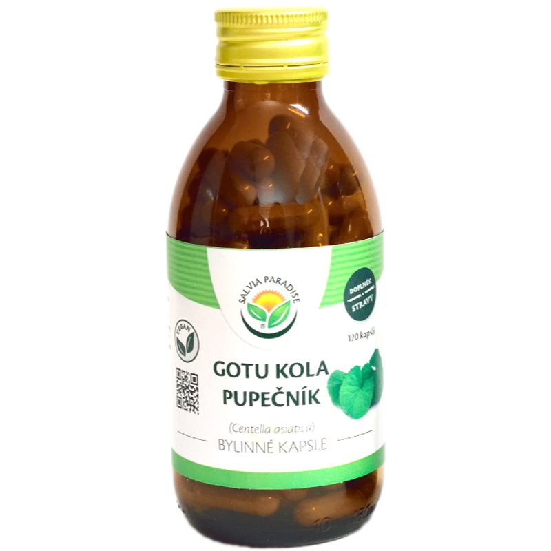 Salvia Paradise Gotu kola bylinné kapsle kapsuly na podporu krvného obehu a kognitívnych funkcií 120 cps