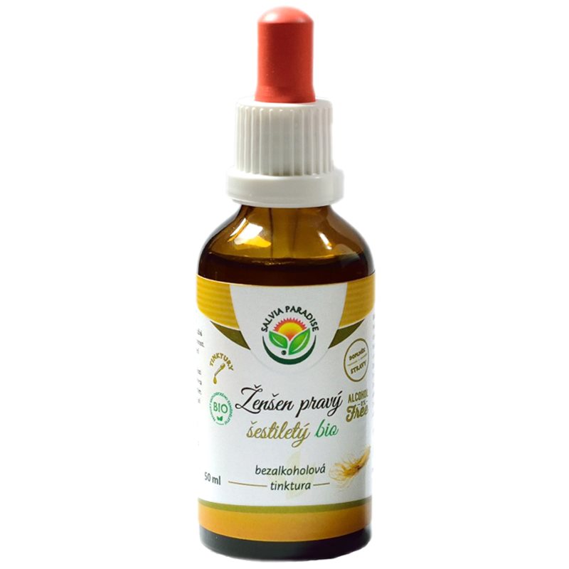 Salvia Paradise Ženšen pravý bezalkoholová tinktura tinktúra na udržanie energie a kognitívnej výkonnosti 50 ml