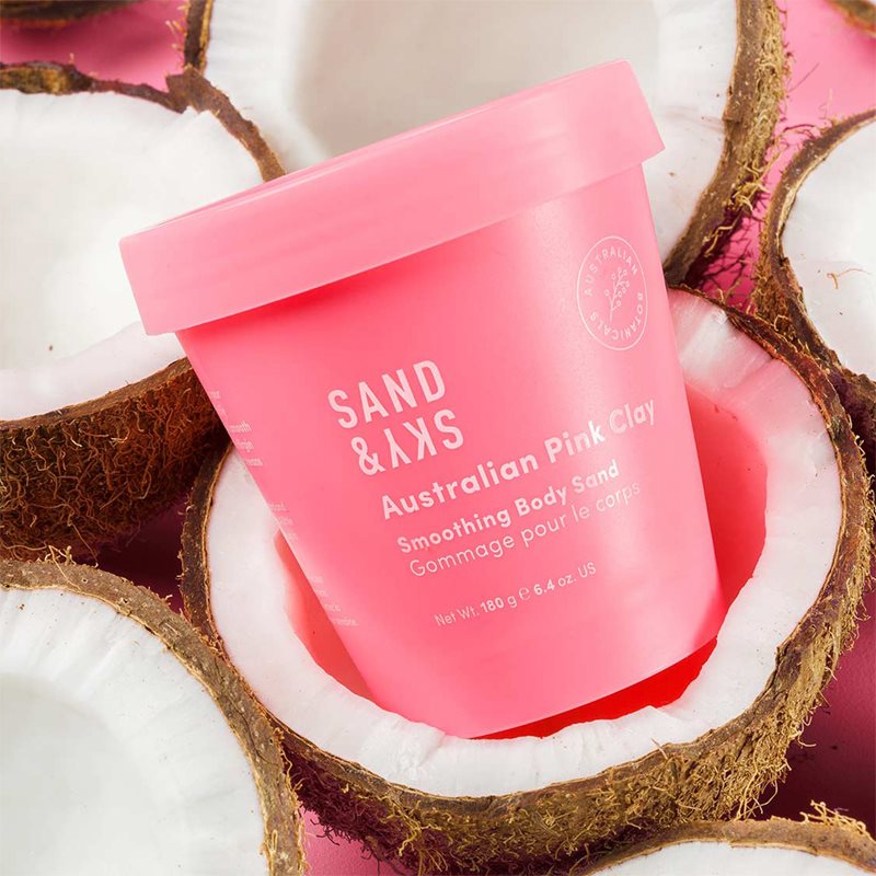 Sand & Sky Australian Pink Clay Smoothing Body Sand Brightening Body Scrub 180 G