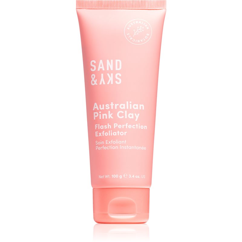 Sand & Sky Australian Pink Clay Flash Perfection Exfoliator valomasis šveitiklis poras sutraukianti matinio efekto priemonė 100 ml